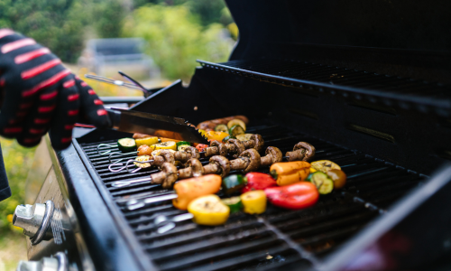 Vegetables on a propane grill