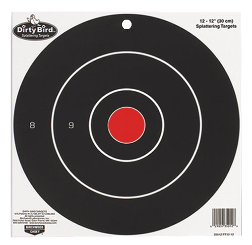 Birchwood Casey 35825 Dirty Bird  Bullseye Hanging Tagboard Target 8 25 Per Pack